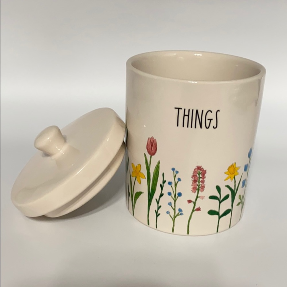Rae Dunn “THINGS” Floral Bath Canister - Picture 2 of 2
